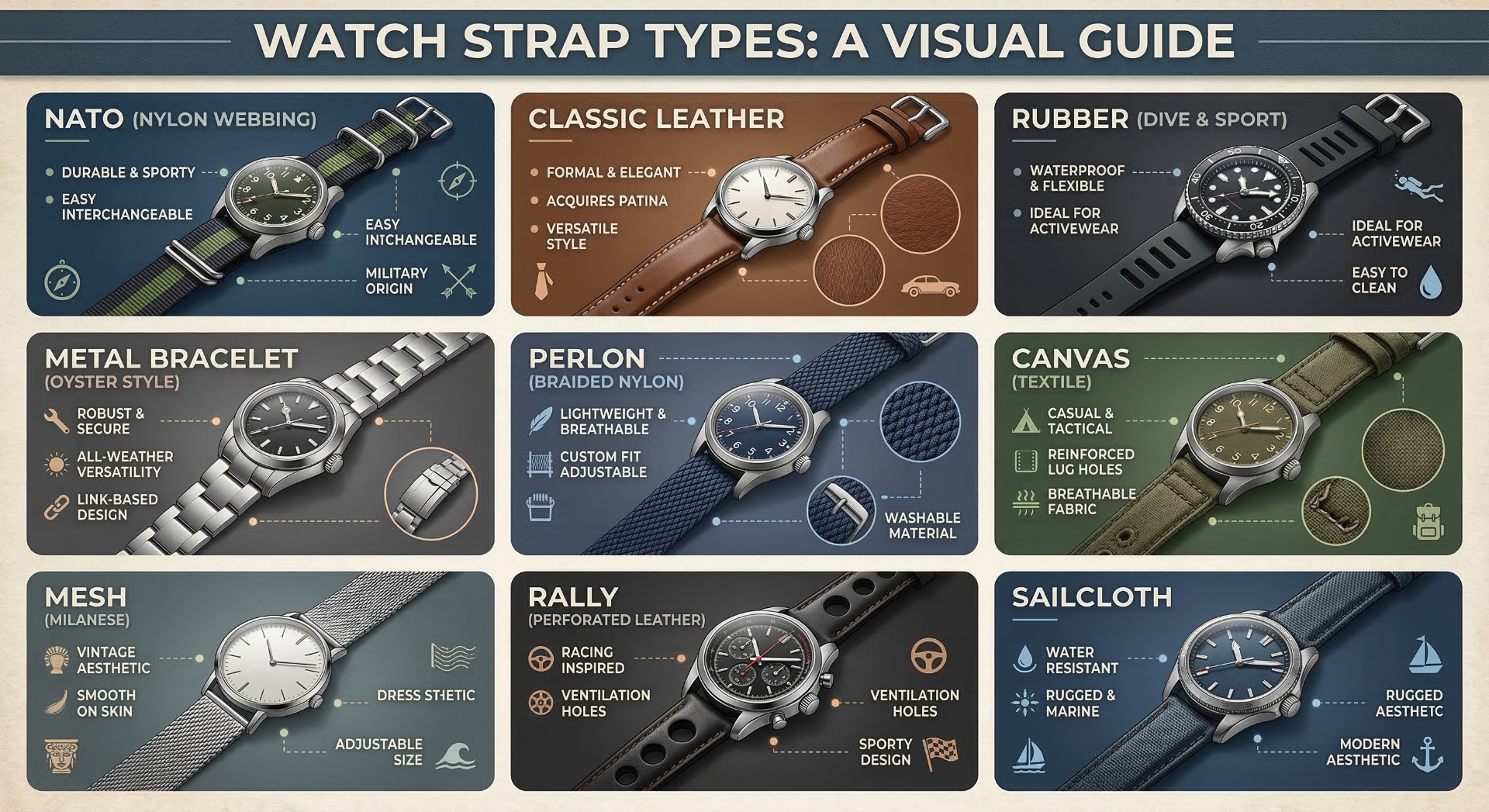 Watch Strap Types: The Guide to Pros and Cons