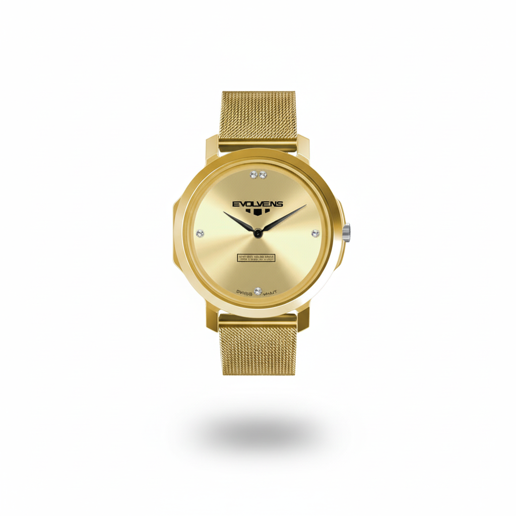Evolvens Evolvens® SOLAR GOLD 34 mm Editable Watch