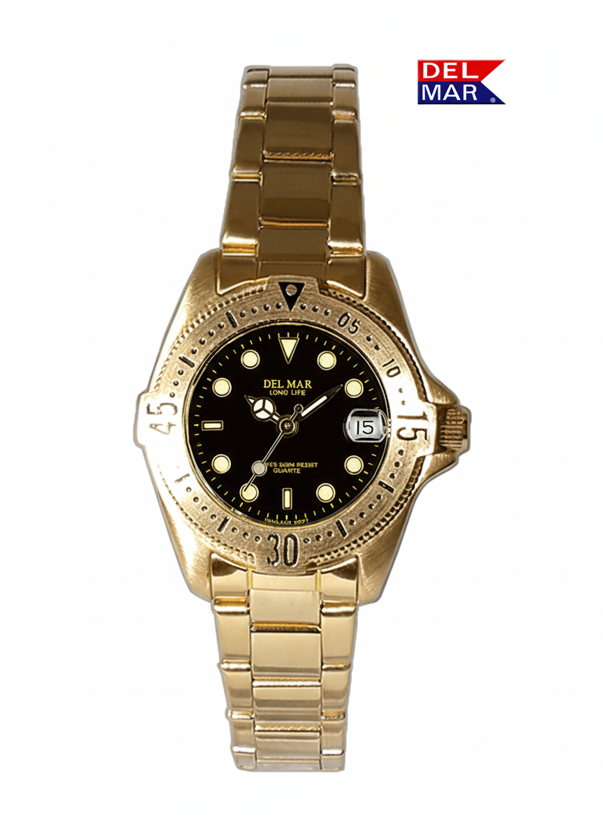 Angelo Del Mare Ladies Admiral Classic 200M Black Dial Dress Watch #50274