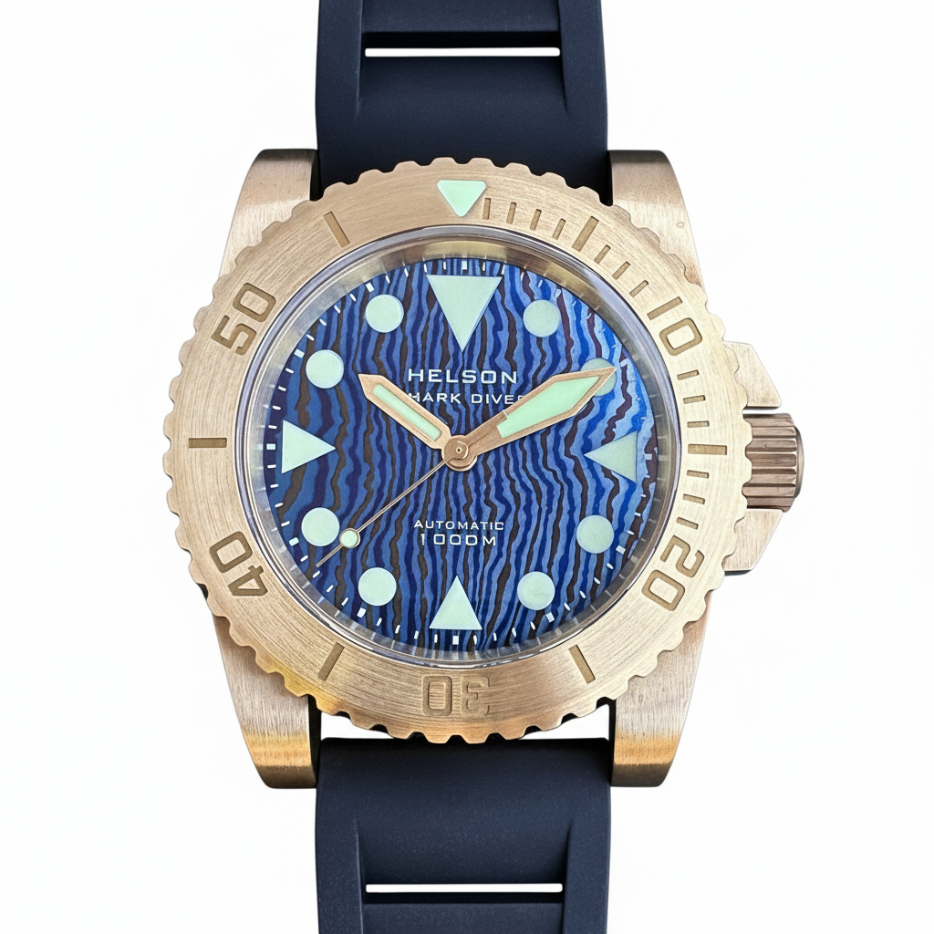 Helson Shark Diver 45 Brass Timascus