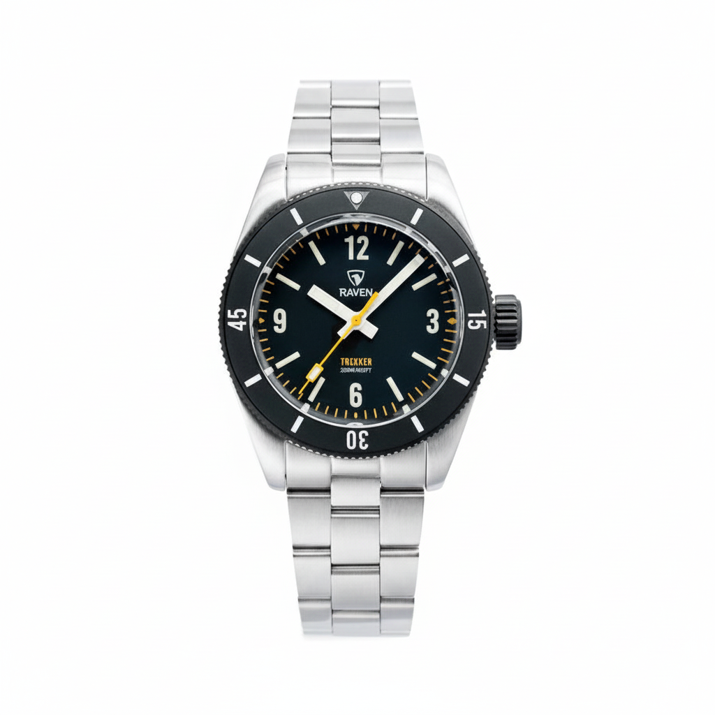 Raven Trekker - Matte Black - Brushed — best dive watches under $1,000