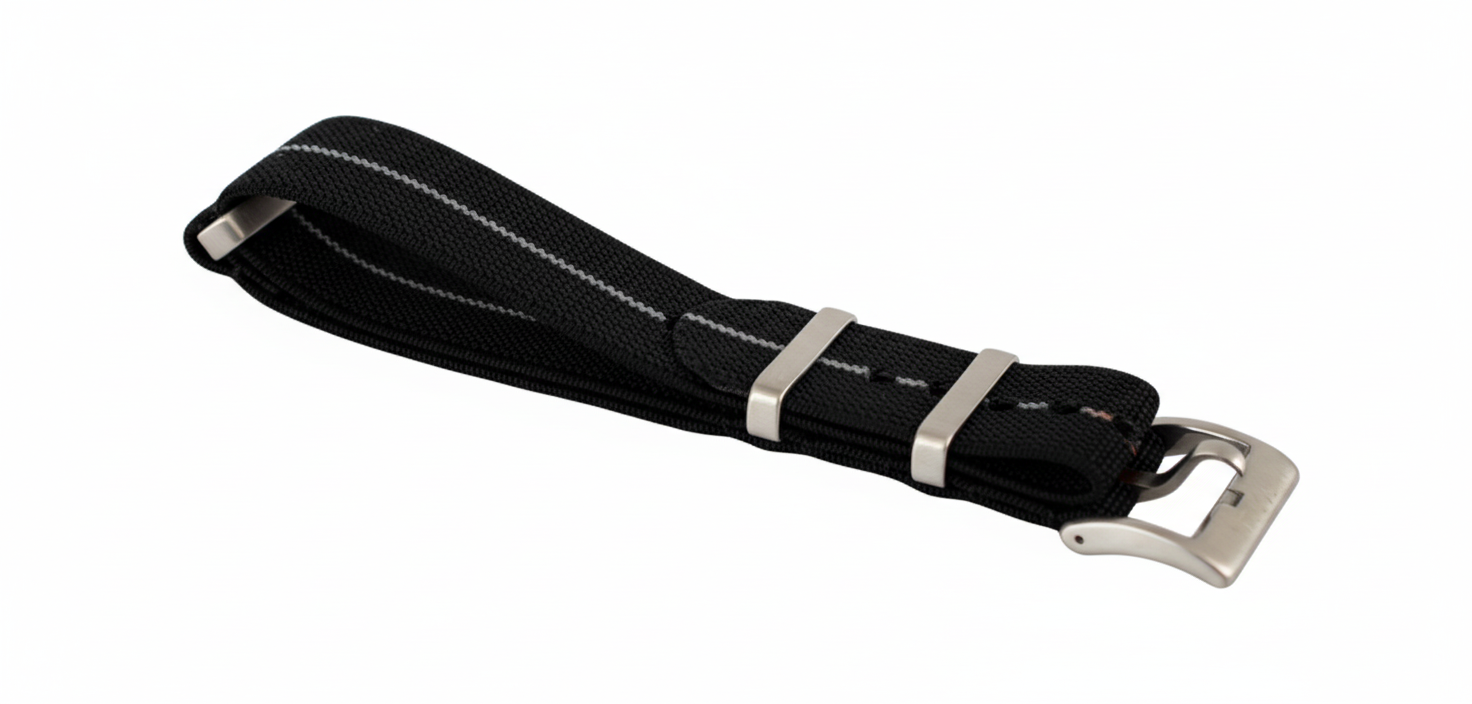 Malm Black/Grey Elastic Nato Strap