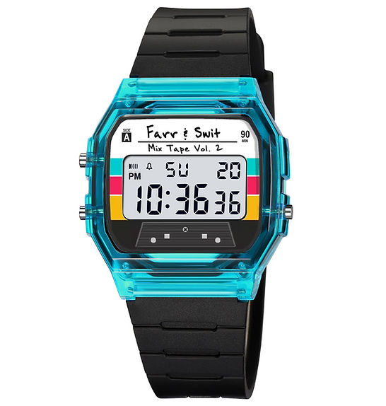 Farr & Swit Blue Retro Digital - Mix Tape Vol. 1 — New condition microbrand watch for sale